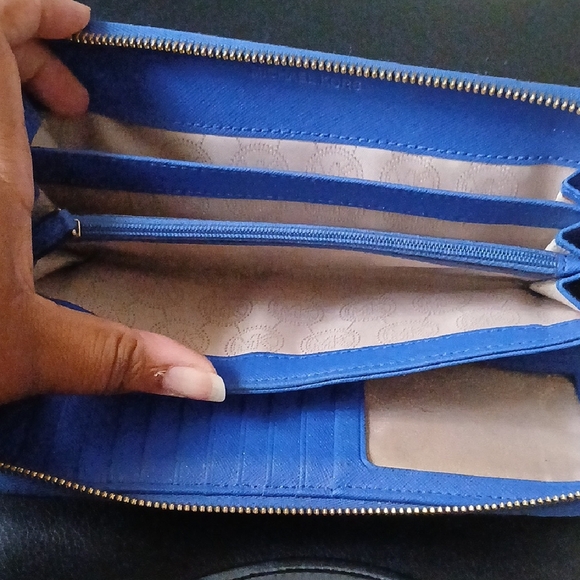 Michael Kors Royal Blue Zip-Around Wallet - Picture 3 of 4